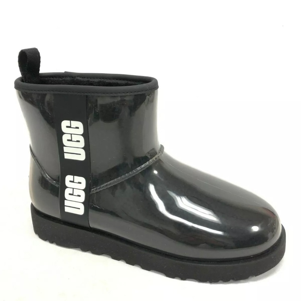 UGG Women's Classic Clear Mini Black Waterproof Boots size 7